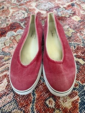 L l bean canvas boat shoes Sunwashed 9.5 women